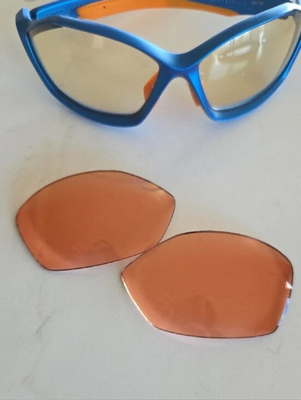 Shimano Blue Orange Sport Sunglasses with Amber Interchangeable Lenses